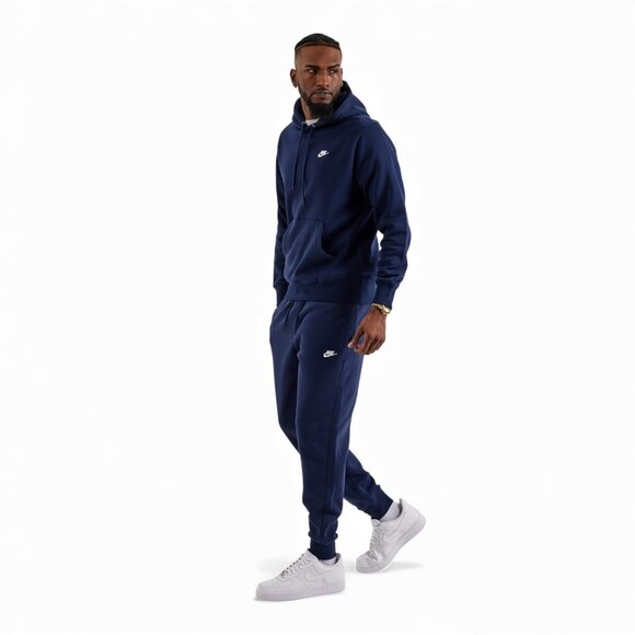 Nike Club Fleece 2 Piece Men's Sweatsuit Tracksuit Navy Blue Gift Set Outfit NWT - Picture 13 of 14